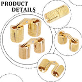 8Pcs 2 Style Brass Barrel Hinges, Invisible Hinges, for Door Window Cabinet, Golden, 18~22.5x8~10mm, Hole: 4~5x5~6.5mm, 4pcs/style