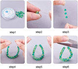 Spray Painted Crackle Glass Beads, Round, with Crystal Thread, Mixed Color, 6mm, Hole: 1.3~1.6mm, about 70pcs/color, about 1050pcs/box