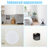 8Pcs PP Plastic Frosted Blank Plate, Wall Hole Cover Ceiling Cover Plate, Circle Electrical Box Cover Sheets, Flat Round, with 60Pcs Plastic Stickers, White, 152x1mm