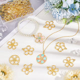 Alloy Open Back Bezel Pendants, For DIY UV Resin, Epoxy Resin, Pressed Flower Jewelry, Lead Free & Cadmium Free, Sakura, Golden, 30pcs/box