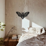 Iron Wall Art Decorations, for Front Porch, Living Room, Kitchen, Moth, Electrophoresis Black, 176x300x1mm