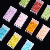 Glass Seed Beads, Opaque Colours Seed, Round, Mixed Color, 2mm, Hole: 1mm, about 650pc/color