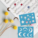 Acrylic Earring Handwork Template, Card Leather Cutting Stencils, Deep Sky Blue, Moon, 130x90x2mm, 2pcs/set