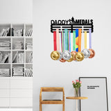 Daddy's Medal Theme Iron Medal Hanger Holder Display Wall Rack, with Screws, Human Pattern, 150x400mm