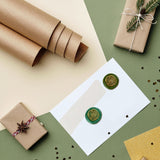 Tree Rings Brass Sealing Wax Stamp Head, with Wood Handle, for Envelopes Invitations, Gift Cards, Flat Round, 83x22mm, Head: 7.5mm, Stamps: 25x14.5mm