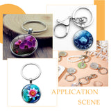 DIY Blank Dome Keychain Making Kit, Including Tibetan Style Alloy Pendant Cabochon Settings, Iron Split Key Rings, Glass Cabochons, Mixed Color, 36pcs/set