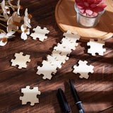 Wood Cabochons, Puzzle, Antique White, 40x40x3mm