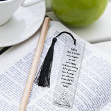 Acrylic Bookmarks, with Polyester Tassel Decorations, Rectangle Bookmarks, Quote Life Is Like A Book, Book Pattern, 118x35x2.5mm, Hole: 5mm