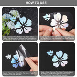 Laser PET Waterproof Car Stickers, Self-Adhesive Decals, for Vehicle Decoration, Flower, Colorful, 125x307x0.1mm, Sticker: 301x115mm