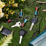 Alloy Keychains, with Iron Key Rings, Column, Platinum, 8.5x1.1cm
