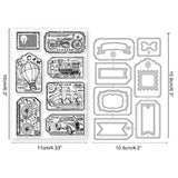1 Sheet Custom PVC Plastic Clear Stamps, with 1Pc Carbon Steel Cutting Dies Stencils, for DIY Scrapbooking, Photo Album Decorative, Cards Making, Vehicle, Stamps: 160x110x3mm, Stencils: 159x108x0.8mm
