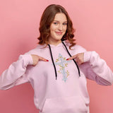 4Pcs 2 Colors Polyester Metallic Thread Embroidery Applique Patch, Sewing Craft Decoration, Religion Cross with Flower, Mixed Color, 277x188x1.5mm, 2pcs/color