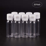 Transparent Flip Cap Round Shoulder Plastic Bottle, with Dropper and Funnel Hopper, Clear, 8.5cm, Capacity: 30ml, 32pcs/set