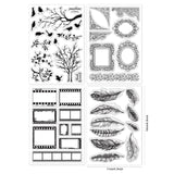 4 Sheets 4 Styles PVC Plastic Stamps, for DIY Scrapbooking, Photo Album Decorative, Cards Making, Stamp Sheets, Mixed Shapes, 16x11x0.3cm, 1 sheet/style