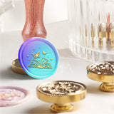 Brass Wax Seal Stamp with Handle, for DIY Scrapbooking, Book Pattern, 89x30mm