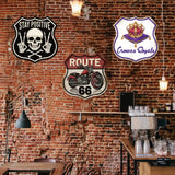 Vintage Metal Tin Sign, Iron Wall Decor for Bars, Restaurants, Cafes Pubs, Shield, Skull, 308x303x0.3mm
