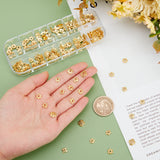 180Pcs Alloy Bead Caps, Long-Lasting Plated, Real 18K Gold Plated, 7x2mm, Hole: 1mm