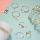 6Pcs 6 Style Alloy Interchangeable Snap Link Cuff Bangles & Charm Bracelets Settings, Platinum, Bracelet: 5-1/2 inch(14cm)~6-1/2 inch(16.5cm); Bangle: 2-1/8 inch(5.5cm)~(6.5cm), 1Pc/style