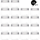 Plastic Empty Cosmetic Containers, with Aluminum Screw Top Lids and Chalkboard Sticker Labels, Clear, 4.3x5cm, Capacity: 50ml, 18pcs/set