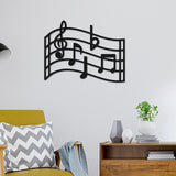 Laser Cut Basswood Wall Sculpture, for Home Decoration Kitchen Supplies, Musical Note, Black, 250x300x5mm