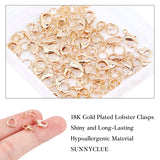 Brass Lobster Claw Clasps and Open Jump Rings, Real 18K Gold Plated, 120pcs/box