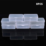 Plastic Bead Containers, Rectangle, Clear, 11.8x7.2x3.5cm, 8pcs/set