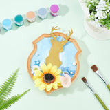 Special-shaped Rubber Wooden Base Display, Furniture Accessories, Wheat, 15x12x1.8cm, Inner Diameter: 10.3x13cm