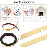 PVC Plastic Edge Banding, Adhesive Veneer Edge Trim for DIY Table, Cabinet, Furniture, Decorative Trim, Gold, 15x1.5mm, 5m/roll