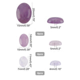 12Pcs 3 Style Natural Amethyst Cabochons, Oval, 10~20x8~15x4~7mm, 4pcs/style