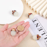 4Pcs Acorn Box Synthetic Luminous Stone Pendants, with Colorful Wooden Screwed Cap, for Small Favors Storage, 30x21mm, Hole: 1.6mm, Inner Diameter: 14x15mm