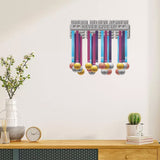 Fashion Iron Medal Hanger Holder Display Wall Rack, with Screws, Word POWERLIFTING, Platinum, 13.5x40cm