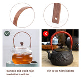 2Pcs U-shape Walnut Wooden Teapot Handle, with Brass Screw, DIY Replacement Kung Fu Teapot Accessories Supplies, Camel, 96x112x17mm