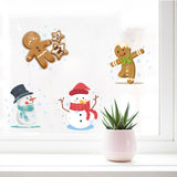 PVC Window Sticker, Flat Round Shape, for Window or Stairway  Home Decoration, Christmas Themed Pattern, 180x180x0.3mm
