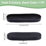 2Pcs 2 Colors 3D PU Leather Oval Bottom, for Knitting Bag, Women Bags Handmade DIY Accessories, Mixed Color, 31.6x16x3.4cm, Hole: 2.5mm, 1pc/color