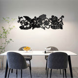 Iron Wall Signs, Metal Art Wall Decoration, for Living Room, Home, Office, Garden, Kitchen, Hotel, Balcony, Flower, 100x300x1mm, Hole: 5mm