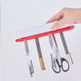 Multipurpose Silicone Storage Box, for Cosmetics Brush Holder, Pen Holder, Toothbrush Holder, Lipstick Holder, Rectangle, Dark Red, 21.2x5x3.4cm