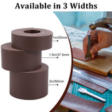 2M Flat Single Face Lychee Pattern Imitation Leather Band, Coconut Brown, 37.5x1.8mm, about 2.19 Yards(2m)/Roll