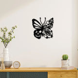 Iron Wall Signs, Metal Art Wall Decoration, for Living Room, Home, Office, Garden, Kitchen, Hotel, Balcony, Butterfly Pattern, 300x300x1mm, Hole: 5mm