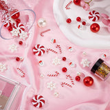 DIY Christmas Jewelry Making Findings Kit, Including Acrylic & Polymer Clay & Plastic Beads, Resin & Polymer Clay Cabochons, Red, 220Pcs/bag