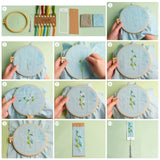 DIY Bookmark Making Kit, with Paper Bookmark Cards, Flax Embroidery Pattern Fabric, Cotton Tassels & Threads, Plastic Embroidery Hoop, Iron Needles, Plastic Storage Tube, Mixed Color, 50~268x0.2~269x0.2~10mm