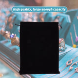 Rectangle Velvet Jewelry Bags, Drawstring Bags, Black, 37x28cm