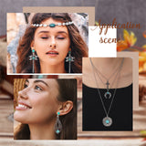 16Pcs 8 Style Tibetan Style Alloy Big Pendants, with Synthetic Turquoise, Autumn Pendants, Dragonfly & Leaf & Flower, Antique Silver, 34~66.8x15.5~32x6~8.5mm, Hole: 1.6~2.5mm, 2pcs/style