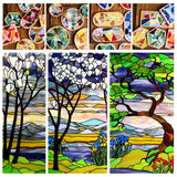 Variety Glass Sheets, Large Cathedral Glass Mosaic Tiles, for Crafts, Square, Mixed Color, 100~100.5x100~100.5x2.5~3mm, 10 colors, 1pc/color, 10pcs/set