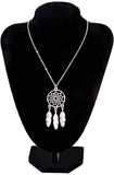 Tibetan Style Alloy Flat Round Chandelier Components Links, with Alloy Feather Pendants, Antique Silver, 34x28x2mm, Hole: 2mm