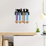 Sports Theme Iron Medal Hanger Holder Display Wall Rack, 3-Line, with Screws, Dance, Sports, 130x290mm, Hole: 5mm