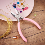 45# Carbon Steel Jewelry Pliers, Flat Nose Pliers, Nylon Jaw Pliers, Polishing, Pink, 13x8.95x1cm