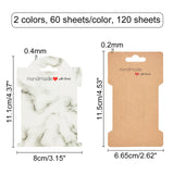 Marble Texture Pattern Paper Display Cards, Hair Clip Display Cards, Rectangle, Mixed Color, (90x100x0.5mm)