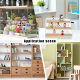 3-Layer Acrylic Model Toy Assembled Holders, with Iron Screws and Wood Pedestal, PVC Adhesive Tape or Dot Stickers(Send One of These Randomly), Wheat, Finished Product: 20x16.1x11.5cm