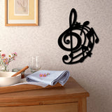 Laser Cut Basswood Wall Sculpture, for Home Decoration Kitchen Supplies, Musical Note, 300x220x5mm