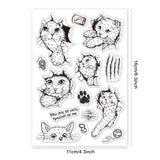 Custom PVC Plastic Clear Stamps, for DIY Scrapbooking, Photo Album Decorative, Cards Making, Cat Shape, 160x110x3mm